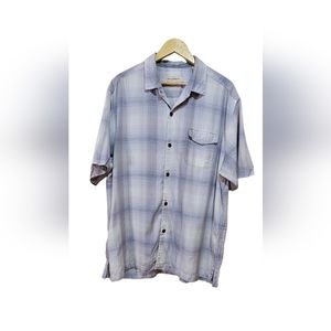 Tommy Bahama Men's Original Fit,XL, Grey button-up short sleeve shirt